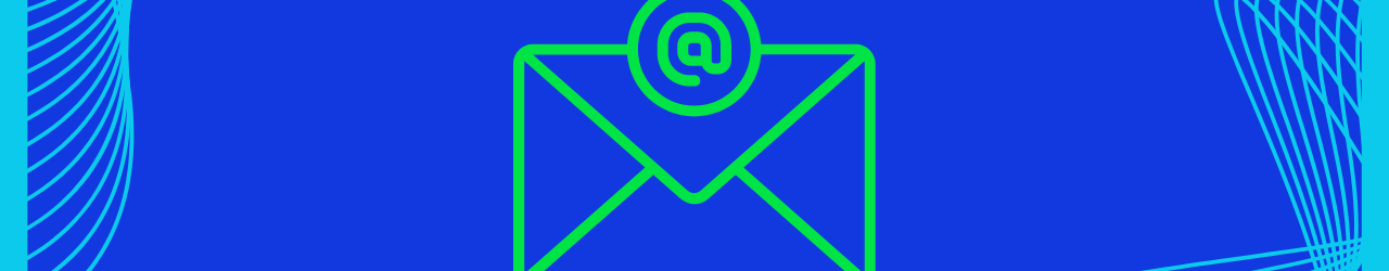 یک نامه با علامت ایمیل نشان می‌دهد که این گرافیک با دوره بازاریابی ایمیلی مرتبط است